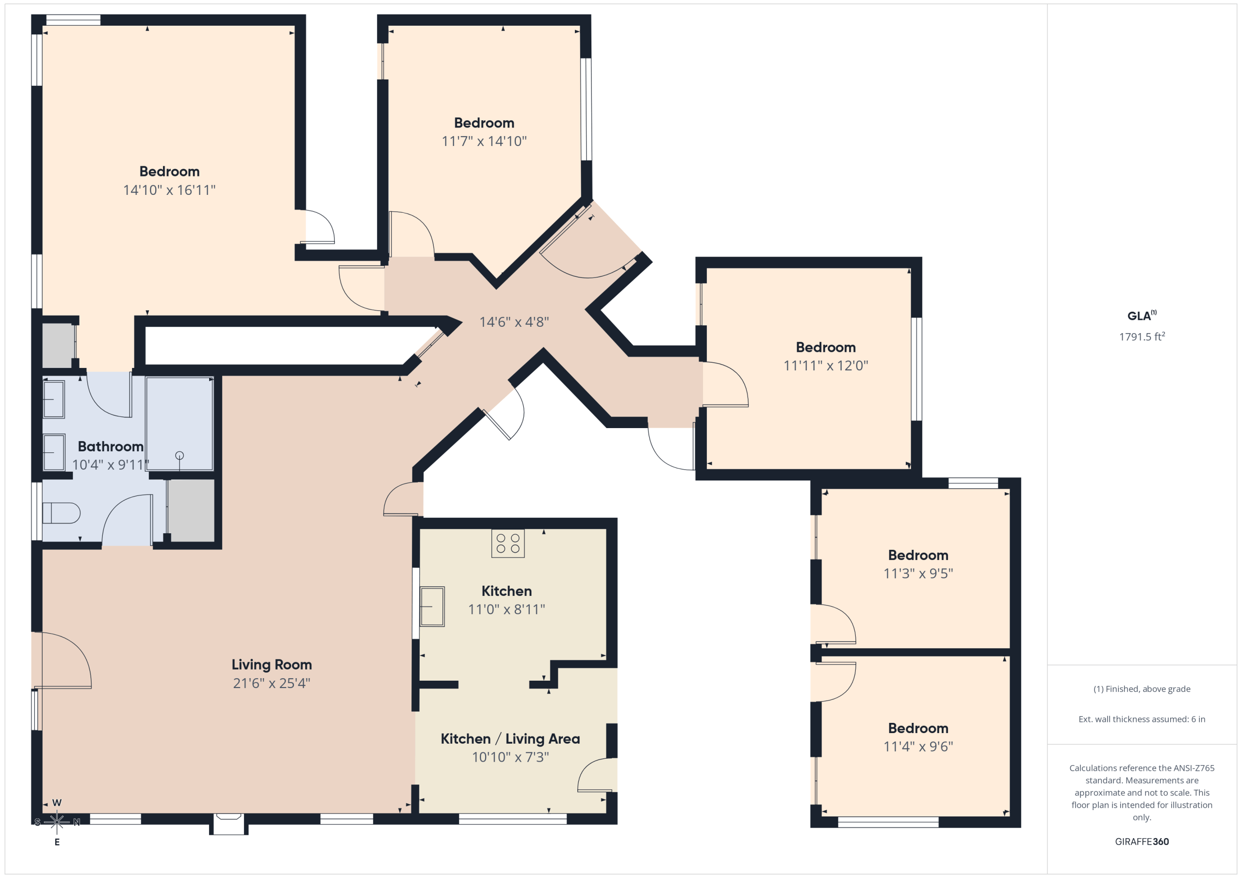 Floor plan of Avendelle at Lazy River showing five bedrooms and shared living spaces